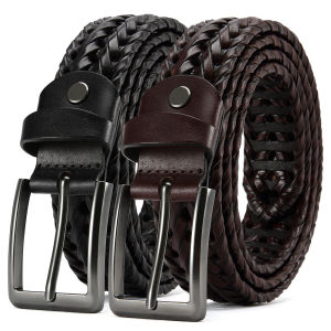 DOOPAI Mens knitting pin buckle belt denim fashion trend versatile simple high-end traditional craftsmanship personality boutique customization