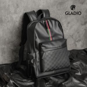 GLADIO Tas Ransel Pria Kirito Hitam Backpack GLD002B5 Kulit Motif Elegan Casual Premium Keren Laptop