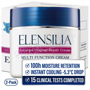 Elensilia Escargot Original Repair Cream 50g 2 pieces Moisturizing Anti Aging Whitening Hydrating Face Glass Skin