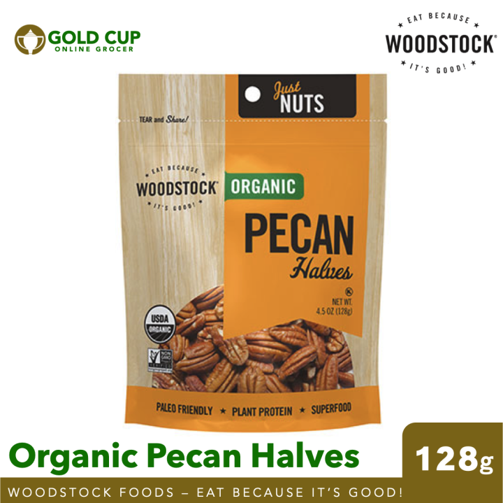 Woodstock Farms Organic Pecan Halves 128g (USDA Organic Non GMO