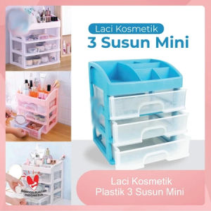 (3 SUSUN MINI) Laci Kosmetik Plastik 3 Susun Mini - Rak Makeup Organizer Serbaguna