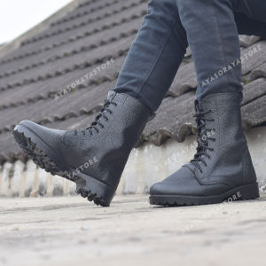 Sepatu PDL Jatah Pria Pendidikan Tentara TNI Kulit Sol Karet Radial Molding Big Size 38 - 46 WETAN