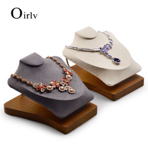 Oirlv Original Jewelry Display Stand Solid Wood Mannequin Necklace/pendant Bust Jewelry Display SM081