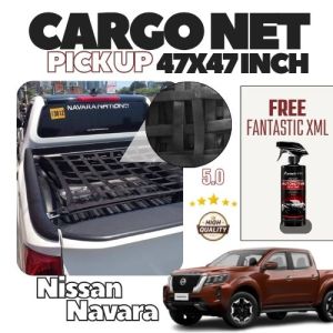 Heavy Duty Cargo Net Pickup For Nissan Navara 47x47 Durable Easy to use To W/ Car Wax Spray