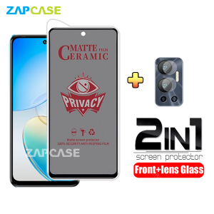 PAKET 2in1 Anti Gores Layar Privacy Infnix Hot 12 Free Tempered Glass Camera Lens