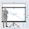 100 นิ้ว 16：9 size 2210mm x 1250mmจอโปรเจคเตอร์ พร้อม ขาตั้ง จอโปรเจคเตอร์ projector screen จอโปรเจคเตอร์4k จอโปรเจคเตอ ฉาก projector จอรับภาพ 4K แบบตั้งพื้น แขวนผนัง จอแขวนมือดึง จอ โปรเจคเตอร์ จอรับภาพโปรเจคเตอร์ พกพา. 