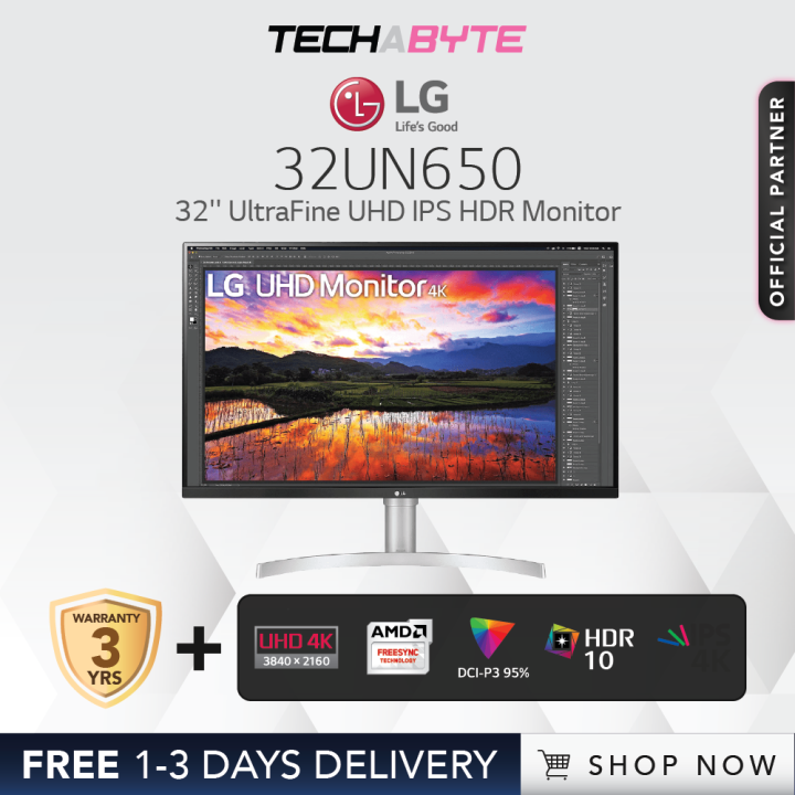 LG 32UN650 31.5" 4K UHD IPS AMD FreeSync Monitor Lazada Singapore