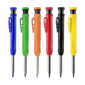Long Nose Woodworking Pencil Built-in Sharpener Deep Hole Marker 2.8mm Mechanical Woodworking Pencil Scribing Tool