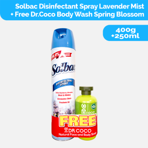 Solbac Lavender Mist 400G with Free Dr.Coco Body Wash Spring 250Ml