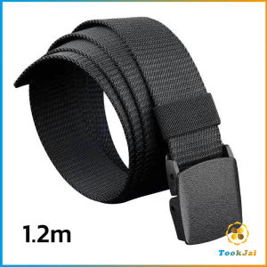 TookJai เข็มขัดหัวพลาสติก ความยาว 120 cm สายไนล่อน ไม่ต้องเจาะรู เเข็มขัดแฟชั่น belt