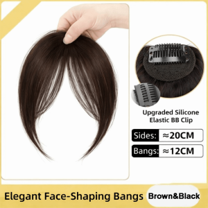 NOBLELUX Synthetic Hair French Bangs Wig Piece Invisible Clip Fluffy Top Synthetic Wig Bangs Forehead Framing Clip In Bangs Female Use