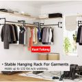 Industrial Pipe Clothes Rack Heavy Duty Detachable Wall Mounted Iron Pipe Retro Style. 