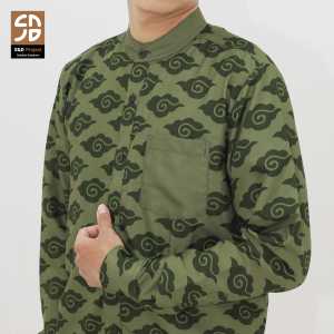 S&D PROJECT Baju Koko Muslim Albara Heritage Series Bahan Athena Warna Olive M-XL Lengan Panjang