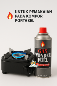 Gas Wonder Fuel cooker refill portable mini kaleng 220 gr untuk kompor gas portable mini