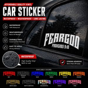FEARGOD Proverbs 9:10 Bible Verse Car Sticker Waterproof Vinyl Decal Car Window Laptop Motorcycle