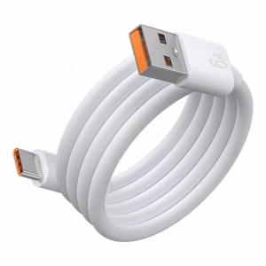 Portable USB to USB Type C Cable Fast Charging & Data Transfer 66W 6A Data Cord for Type C Tablets Phones Speakers