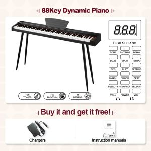 MINSINE High Quality 88 Key Full-Size Weighted Digital Piano with Bluetooth & Power Adapter MIDI Connectio for Beginners