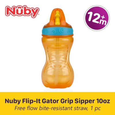 Nuby 12m+ Flip-It Gator Grip Hard Straw Toddler Cup