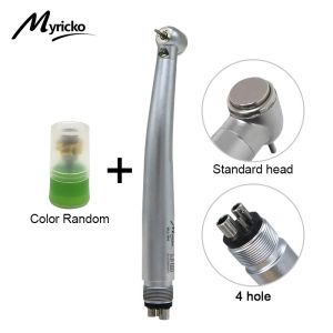 Dental High Speed Handpiece LED Turbine E-generator Torque Push rotation Fiber Optic Push Button Air Turbine Cartridge 2/4Holes