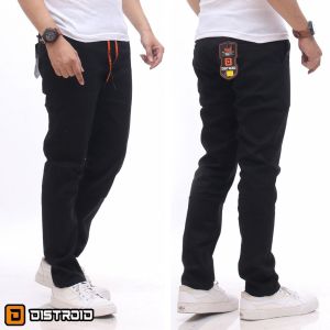 Distroid Celana Chino Rib Panjang Premium Pria Katun Dewasa Cowok Slim Fit Casual