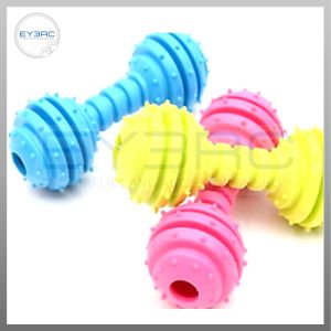 Pet Barbel Shaped Rubber Chew Toy for Dogs & Cats - Durable High-Quality Chew Bone Toy for Teeth Cleaning & Entertainment