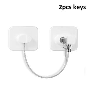 2 Pieces Baby Safety Lock Refrigerator Lock Child Anti-clamping Cabinet Door Lock Door Stopper Freezer Lock