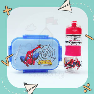 iSchoolDy Cartoon Car Spiderman Doramon Lunch Box Water Bottle 400ML Set Budak Bekas Makan Bottle Set