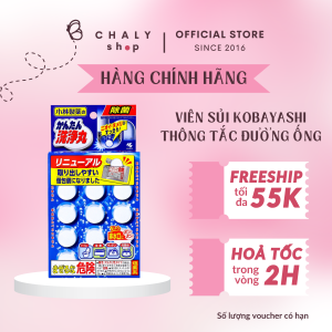 Viên sủi thông tắc đường ống Kobayashi Nhật 12 viên