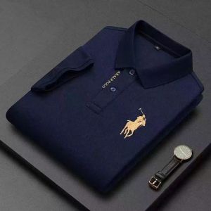 2024 New Summer Mens Short Sleeved POLO Shirt Casual Business Oversized Embroidered Lapel Top