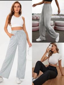 MissUTH---กางเกงขากว้างเอวสูงสําหรับผู้ชายและผู้หญิง