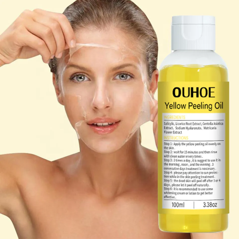 Huile Peeling Jaune 1 Litre - 100% Pure - Pour Jambes, Mains, Pieds - Acide Glycolique - Neuf