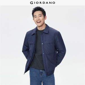 GIORDANO Men Jackets Multi-Pocket Thick Warm Padded Jackets Notched Collar Snap Buttons Fashionable Casual Jackets 13075849