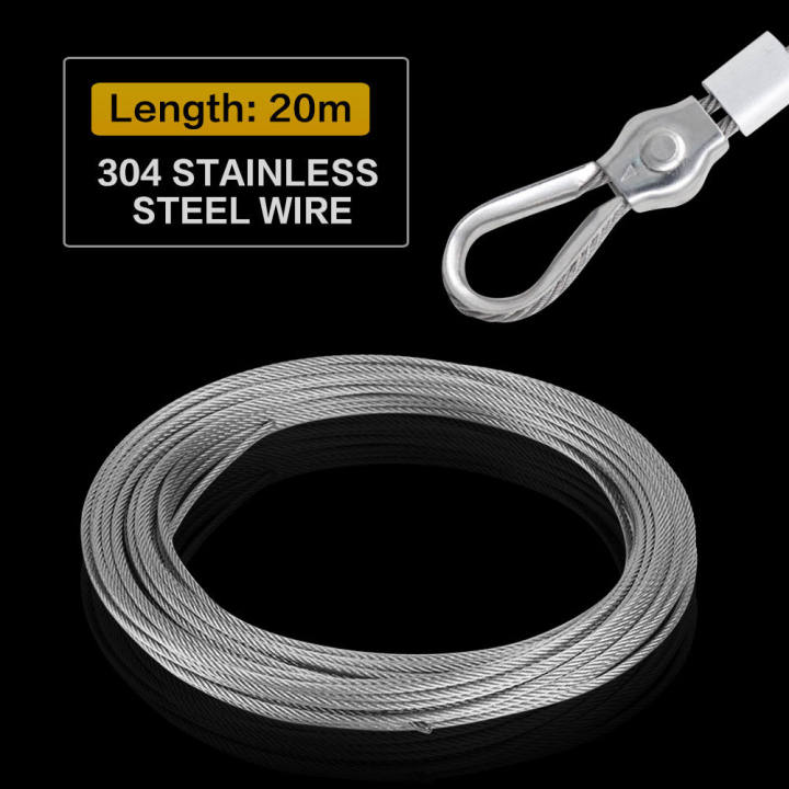 1Pc 20m 304 Stainless Steel Cable Wire Rope Hard Steel Wire for Fishing ...