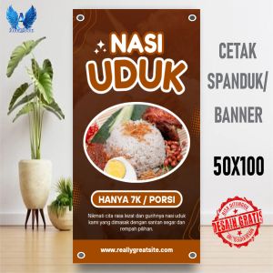 Spanduk Banner NASI UDUK UKURANDESAIN UKURAN 50X100 BISA REQUEST