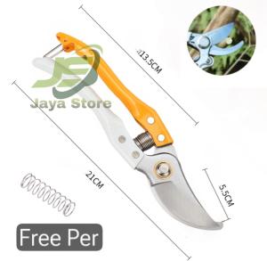 Gunting Dahan Bunga Kebun Panjang 21cm Baja Karbon SK-5 Anti Selip Cocok untuk Pemangkusan Tugas Berat Free Per Pegangan Anti Selip & Desain Pegas