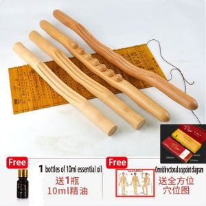 Massager for Body Natural Carbonized Wood Scraping Massage Stick Back Massager SPA Therapy Tool Point Treatment Guasha Relax