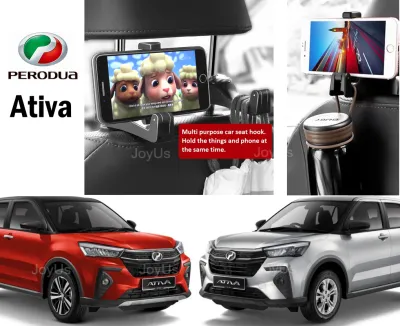 Perodua Ativa Car Backseat 2 in 1 Headrest Hook and Phone Holder