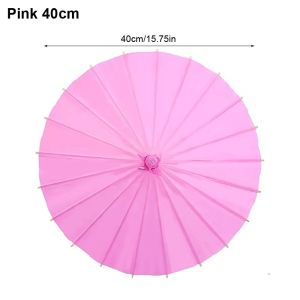 SPARAK 1Pcs 20/30/40/60cm Paper Umbrella Long-handle Colored Painting Supplies Durable DIY Handmade Photography Prop for Baby Shower Anniversary Wedding Birthday