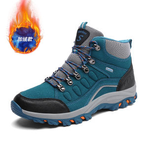 Fuguiniao Mens Non Slip Snow Boots Outdoor Plush Hiking Shoes High-quality Waterproof Boots Casual Shoes Sizes 35-46 Winter COD