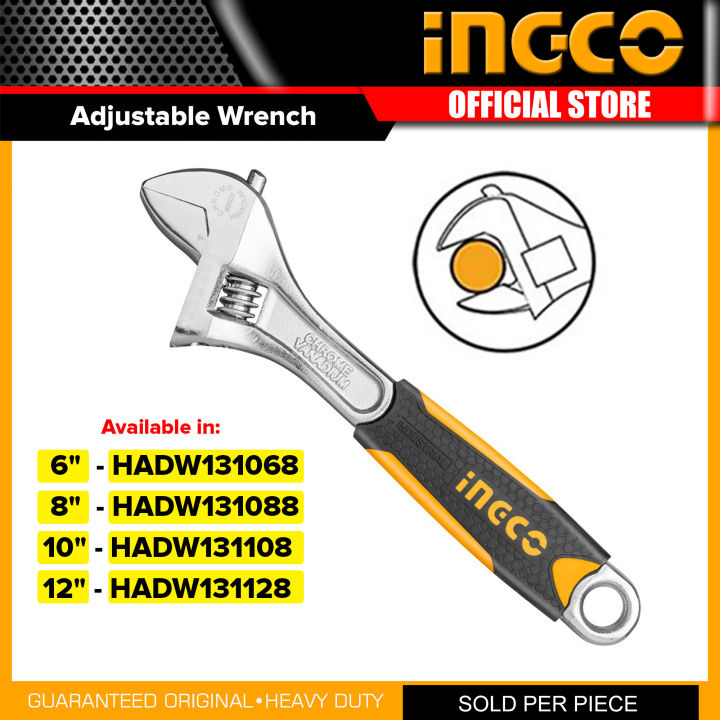 INGCO Adjustable Wrench Katala Gripping Fastener Nut & Bolts Enlarge