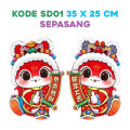 rainbow Hiasan Dinding Chinese New Year Tempelan Imlek 2025 Ular 3D Stiker Pintu Kaca Sticker CNY. 