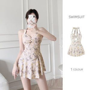 Bikini 1 mảnh họa tiết hoa _ đồ bơi nữ buộc dây áo tắm đi biển cao cấp