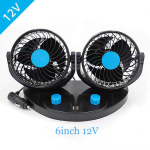 12V/24V dual head car fan360 degree high-quality electronic fanhigh heat dissipation powersilentwithUSBcharging port