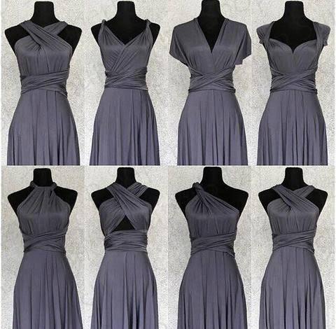 DARK GREY INFINITY GOWN DRESS nylon spandex fit to xl floor length good quality fabrics SATIN Lazada PH