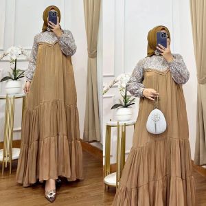 Dress Kondangan Asvia Dubbay Dress Shimer Swaroski Wanita Terbaru 2023 Kekinian Gamis Lebaran Murah