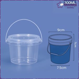 Suomi 0.3L 0.5L 1L 1.5L 2L Bucket with Seal Clear Storage Plastic Container Pail Food Packaging Canister