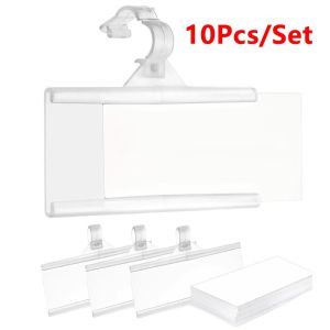 HOTOTO 10Pcs Translucent Price Tag Holder Plastic Snapon Lockon Label Holder Practical Hanging Sign Card Holder Retail Store Display