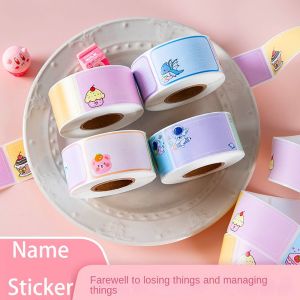 CHUAN 100/280Pcs/Roll Waterproof Name Sticker Handwritten Self-adhesive Tag Sticker Portable Cartoon Style Student Stationery School