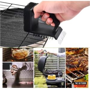 [STOCK MALAYSIA] HANDHELD STEEL WIRED WITH POLYESTER BBQ/KITCHEN CLEANING BRUSH