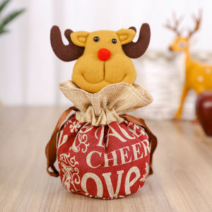 SG Christmas Drawstring Gift Bag for Candy Cookies Apples Baking Packaging